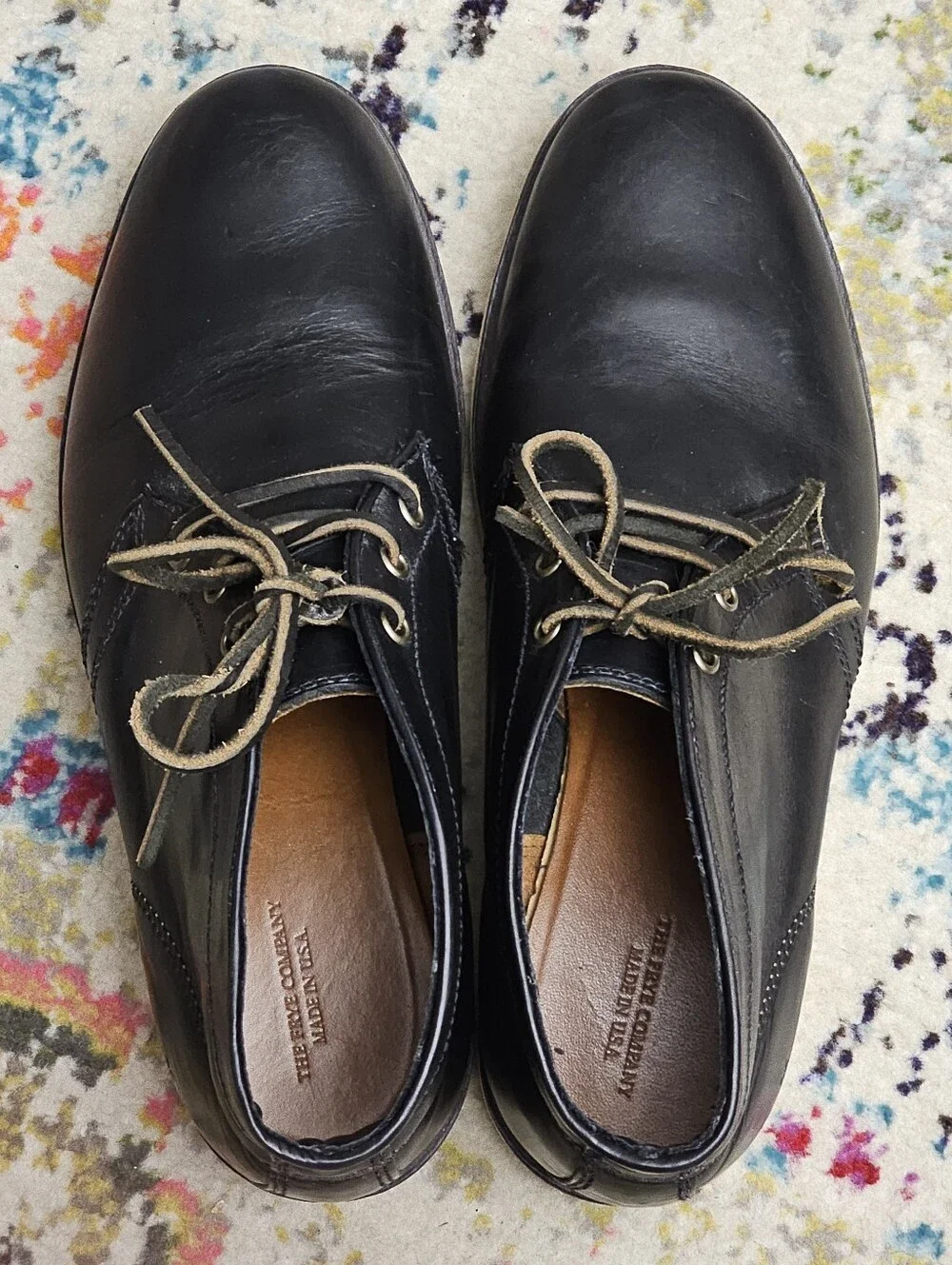 Frye Mens Size 10 M Freeman Chukka Boots Black Lace Up Shoes Made In USA